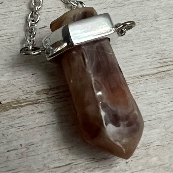 Givenchy Silver Tone Clip On Chain Dangle Earrings with Gemstone Vintage 80s 90s - Picture 8 of 11